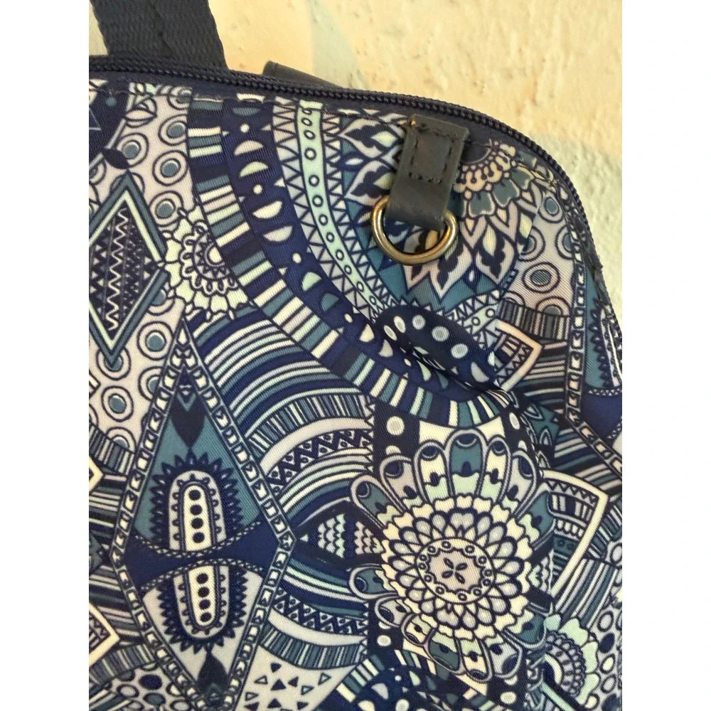 Sakroots Navy White Loyola Blue Wonderlust Geometric Backpack Boho Travel School